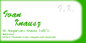 ivan knausz business card